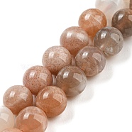 Natural Multi-Moonstone Beads Strands, Round, 8mm, Hole: 0.9mm, about 46~49pcs/strand, 15.16''~15.75''(38.5~40cm)(G-P503-8MM-04)