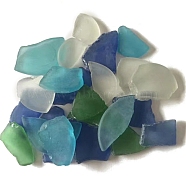 Glass Cabochons, Large Sea Glass, Tumbled Frosted Beach Glass for Arts & Crafts Jewelry, Irregular Shape, Random Color, 20~50mm, about 1000g/bag(PW-WG75383-02)