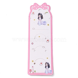 Paper Jewelry Display Cards for Keychain, Necklace, Rectangle with Bowknot and Girl Pattern, Pearl Pink, 22.5x7.3x0.05cm, Hole: 5~9.5mm(CDIS-F005-21)