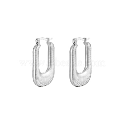 French Retro Stainless Steel Geometric U-Shaped Striped Earrings for Women.(HS4549-2)