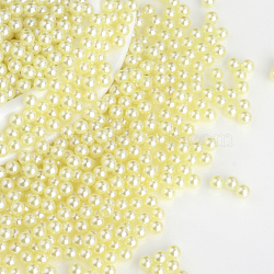 Imitation Pearl Acrylic Beads, No Hole, Round, Light Khaki, 6mm, about 5000pcs/bag(OACR-S011-6mm-Z22)