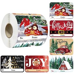 Christmas Theme Cartoon Paper Stickers, Self-adhesive Decorative Stickers Decals, Rectangle, Candy Cane, 75x50mm, 250pcs/roll(STIC-P013-06A)