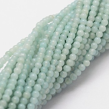 Natural Amazonite Beads Strands, Round, 2mm, Hole: 0.5mm, about 190pcs/strand