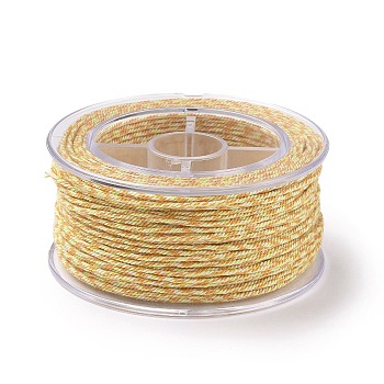 Macrame Cotton Cord, Braided Rope, with Plastic Reel, for Wall Hanging, Crafts, Gift Wrapping, Pale Goldenrod, 1.5mm, about 21.87 Yards(20m)/Roll