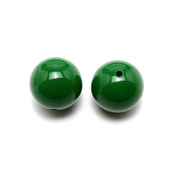 Plastic Beads, Round, Green, 30mm, Hole: 3.7mm