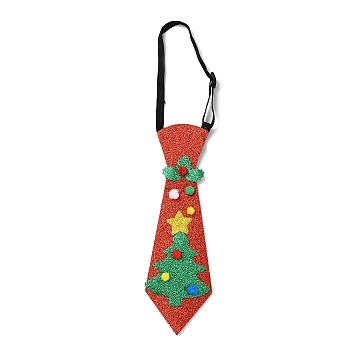 Chistmas Theme Non-woven Fabrics Necktie, for Boy, with Elastic Band, Christmas Tree, Inner Diameter: 77~137mm