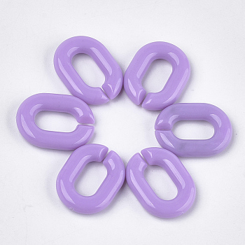 Acrylic Linking Rings, Quick Link Connectors, For Jewelry Chains Making, Oval, Medium Purple, 19x14x4.5mm, Hole: 11x5.5mm
