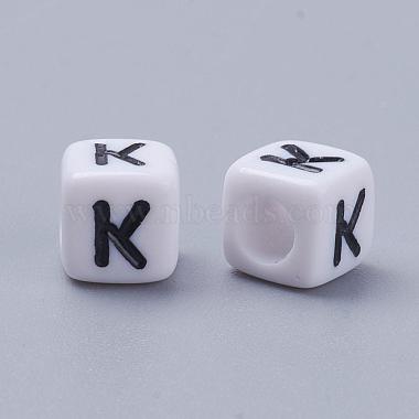 Letter K Letter Acrylic Cube Beads(X-PL37C9308-K)-2