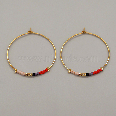 Red Ring Glass Earrings