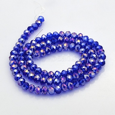 AB Color Plated Faceted Rondelle Electroplate Glass Beads Strands(GLAA-A024D-AB13)-2