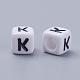 Letter K Letter Acrylic Cube Beads(X-PL37C9308-K)-2