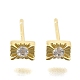 925 Sterling Silver Clear Cubic Zirconia Stud Earrings(EJEW-Q030-05G)-2