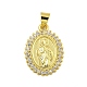 Religion Theme Rack Plating Brass Micro Pave Cubic Zirconia Pendants(KK-C074-40G-03)-1