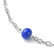 304 Stainless Steel Cable Chain Bracelet with Enamel Rondelle Beaded(BJEW-G683-02P)-3