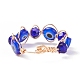 Lampwork Evil Eye & Glass Braided Finger Ring(RJEW-JR00497)-8