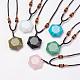 Natural & Synthetic Mixed Stone Pendant Necklaces(NJEW-P157)-1