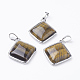 Natural Tiger Eye Pendants(G-E420-08P)-2