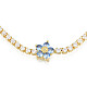 Cubic Zirconia Classic Tennis Necklace with Flower Links(NJEW-N048-01C)-3