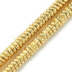 Electroplated Synthetic Non-Magnetic Hematite Beads Strands, Light Gold Plated, 4x1.5mm, Hole: 1mm, about 256pcs/strand, 15.91''(40.4cm)(G-H020-F01-03)