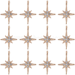 30Pcs Alloy Rhinestone Pendants, Star Charms, Light Gold, 22x16x4mm, Hole: 2mm(FIND-SC0011-04)