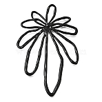 Spray Painted Alloy Big Pendants, Flower Charms, Black, 84.5x54.5~55x2.5mm, Hole: 16x4.5mm(AL-CBA31C4-06A)