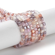 Gradient Color Electroplate Glass Bead Strands, Segmented Multi-color, AB Color Plated, Faceted, Cube, Rosy Brown, 2.5x2.5x2.5mm, Hole: 0.8mm, about 82pcs/strand, 18.11 inch(46cm)(X-GLAA-E042-05-B08)