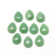 Natural Green Aventurine Cabochons, teardrop, 13~14x9~10x5mm(G-R417-10x14-43)