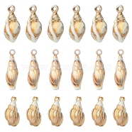 30Pcs 3 Styles Opaque Acrylic Pendants, Imitation Gemstone, Spiral Shell Shapes, Tan, 25~33x9~16x9.5~13mm, Hole: 2mm, 10pcs/style(OACR-FS0001-78)