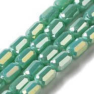 Electroplate Glass Beads Strands, Faceted, AB Color, Column, Medium Turquoise, 3x5mm, Hole: 1mm, about 79pcs/strand, 16.5 inch(42cm)(EGLA-D031-01-14)