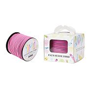 Faux Suede Cord, Faux Suede Lace, Paper Box Packing, Flamingo, 3.0x1.4mm, about 98.43yards/roll(90m/roll)(LW-JP0001-3.0mm-1043)