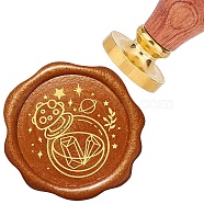 Brass Wax Seal Stamps with Rosewood Handle, for DIY Scrapbooking, Bottle, 25mm(AJEW-WH0412-0070)