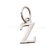 925 Sterling Silver Pendants, Letter, Letter Z, 10x6x1mm, Hole: 4mm(STER-R011-07P-Z)