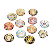 Glass Cabochons, For DIY Projects, Half Round/Dome, Mixed Color, 12x4mm(GGLA-T001-12mm-079)