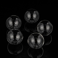 Handmade Blown Glass Globe Ball Bottles, for Glass Vial Pendants, Round, Clear, about 28mm in diameter, hole: 2mm(DH019J-1)
