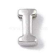 Brass Pendants, Letter Charms, Platinum, Letter I, 8.5x4.5x3mm, Hole: 1.5mm(KK-P266-05P-I)