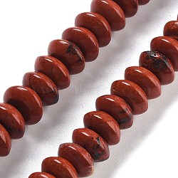 Natural Red Jasper Beads Strands, Saucer Beads, 10x5mm, Hole: 0.7mm, about 40pcs/strand, 8.19''~8.54''(20.8~21.7cm)(G-P559-A17-02)