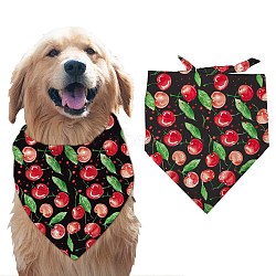 Cotton Dog's Kerchief, Triangle Pet's Bandana, Cherry, 380x780mm(AJEW-WH0503-043)