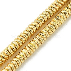 Electroplated Synthetic Non-Magnetic Hematite Beads Strands, Light Gold Plated, 4x1.5mm, Hole: 1mm, about 256pcs/strand, 15.91''(40.4cm)(G-H020-F01-03)