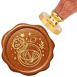 Brass Wax Seal Stamps with Rosewood Handle, for DIY Scrapbooking, Bottle, 25mm(AJEW-WH0412-0070)