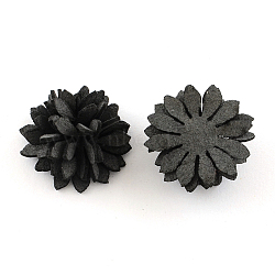 Handmade Faux Suede Costume Accessories, Flower, Gray, 25x15mm(X-WOVE-S071-46C)