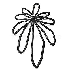 Spray Painted Alloy Big Pendants, Flower Charms, Black, 84.5x54.5~55x2.5mm, Hole: 16x4.5mm(AL-CBA31C4-06A)
