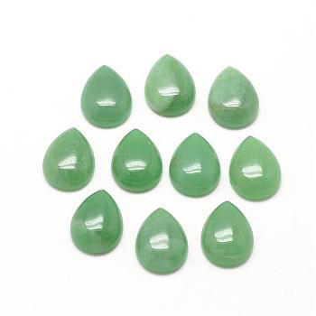 Natural Green Aventurine Cabochons, teardrop, 13~14x9~10x5mm