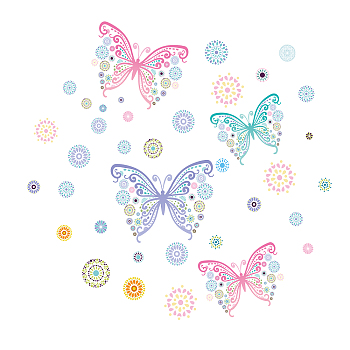 PVC Wall Stickers, Wall Decoration, Butterfly Pattern, 780x390mm