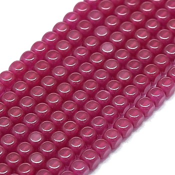 Natural Red Corundum/Ruby Beads Strands, Cube, 2.5x2.5x2.5mm, Hole: 0.5mm, about 153~155pcs/strand, 15.16~15.35 inch(38.5~39cm)