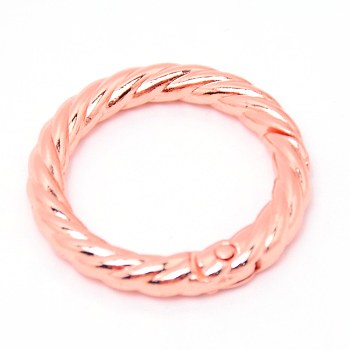 Zinc Alloy Spring Gate Rings, O Rings, Rose Gold, 35x5mm, Inner Diameter: 25mm