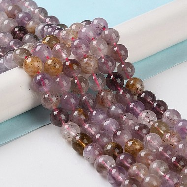Natural Purple Rutilated Quartz Beads Strands(G-M427-A01-02)-2