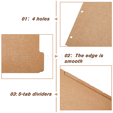 5 Sheets A4 Kraft Paper Binder Dividers(SCRA-WH0001-01B-01)-4