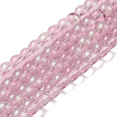 Hot Pink Round Glass Beads