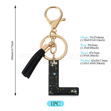 1Pc Resin Letter Keychains(KEYC-TADJ0001-09L)-3