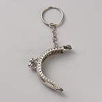 Iron Bag Kiss Lock Frames with Key Rings, Platinum, 105mm(KEYC-WH20022-011P)